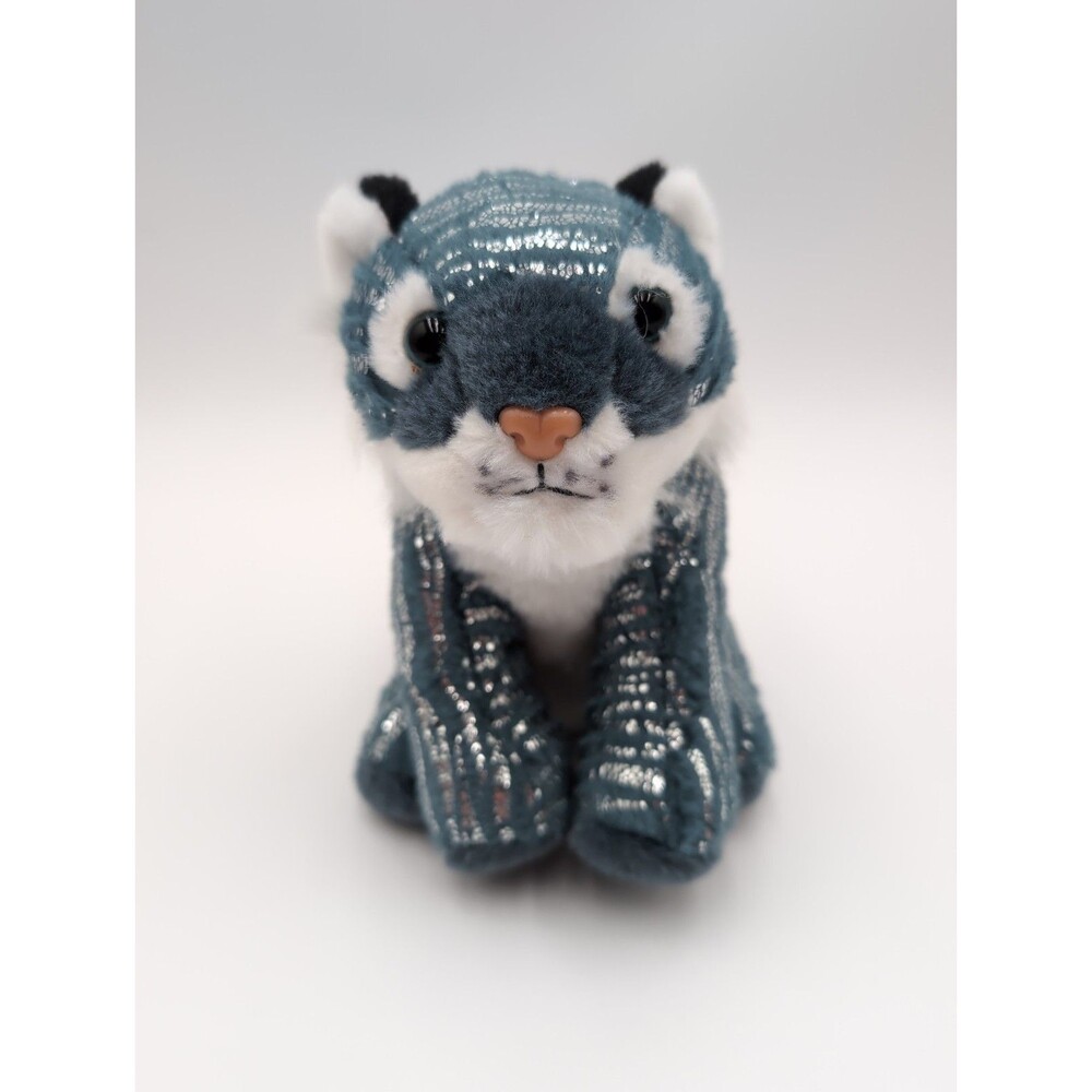 Wild Republic Blue Silver Tiger Foilkins Plush 6” Jungle Stuffed Animal Rare HTF